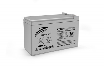 Акумуляторна батарея AGM RITAR RT1275, Gray Case, 12V 7.5Ah ( 151 х 65 х 94 (100) ) Q10