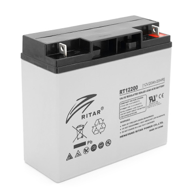 Акумуляторна батарея AGM RITAR RT12200, L5, Gray Case, 12V 20.0Ah ( 181 х 77 х 167 ) Q4