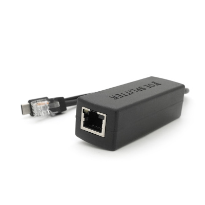 POE спліттер AOT-0524 48V-5V, RJ45, Type-C (10/100Мбіт, Вхід-48V/Вихід 5V 2.4А)