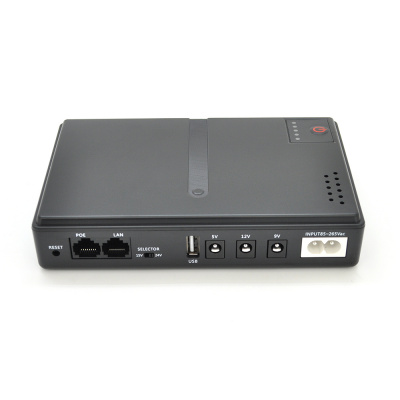 ДБЖ UPS-18W DC1018P YT45453 для роутерів/комутаторів/PON/POE-430, 5//9/12V, 1A, 11200MAh(знімні 4*2800MAh), Black, BOX
