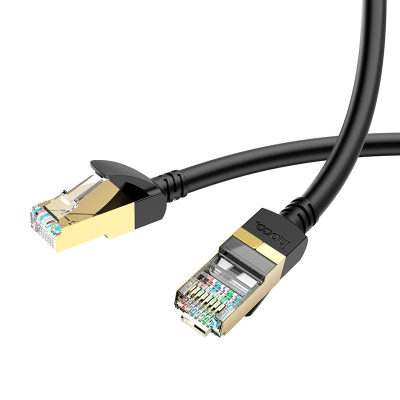 Патч-корд литий HOCO US02, FTP, RJ45, Cat.6, 5,0m, чорний