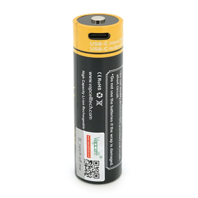 Акумулятор 21700 Li-Ion Vapcell P2160B, 6000mAh, 10A, 3.6V (2.5-4.2V), USB type-c, 2 шт. в упаковці, ціна за 1 шт