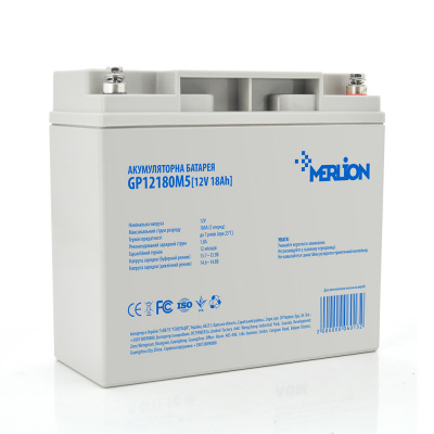 Акумуляторна батарея MERLION AGM GP12180M5 12 V 18 Ah ( 181 x 77 x 165 (167)), 4.65 k, Grey, Q4/192