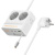 Мережевий фільтр HOCO AC28A на 2 розетки + 1 USB + 3 USB-C, 45W, 220В, кабель 2м, White, Box
