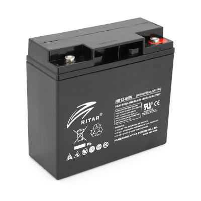 Акумуляторна батарея AGM RITAR HR12-60W, Black Case, 12V 17.0Ah ( 181 х 77 х 167 (167 ) 4.80 kg Q4