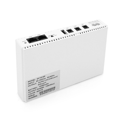 ДБЖ для роутерів/комутаторів DC1018P, 18W, Output: USB-5V, DC-5V/9V/12V, POE-15/24V, 1/2A, Li-ion 10400mAh, 160х105х32мм, 385 грам, 385 грам,