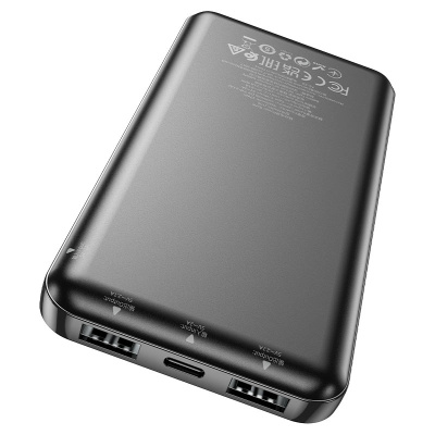 Power Bank HOCO J100 10000mAh, USB+Type-C, 2A, Black, 0.260kg, Box