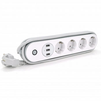 Мережевий фільтр з WiFi керуванням на 4 розетки + 3 USB виходи