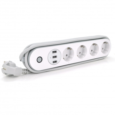 Мережевий фільтр з WiFi керуванням на 4 розетки + 3 USB виходи