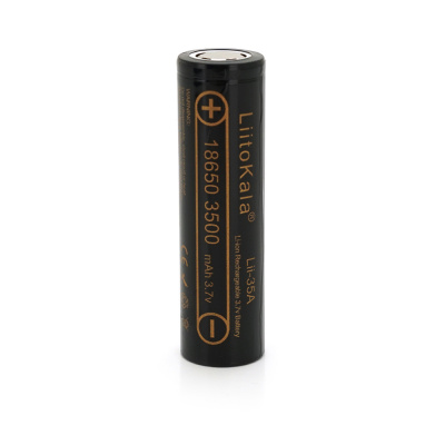 Акумулятор 18650 Li-Ion LiitoKala Lii-35A, 3500mah (3550-3650mah, 3.7V (2.75-4.2V), Black, PVC BOX Q2,  цiна за 1 шт