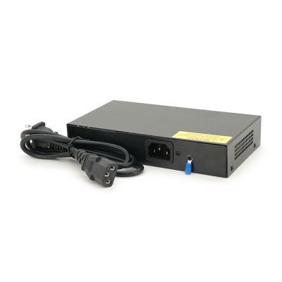 Комутатор POE з 8 портами POE 100Мбіт + 2 порт Ethernet (UP-Link) 100Мбіт, 52V/2.3A, 100/250метрів, корпус - метал, Black, БП вбудований, Q20
