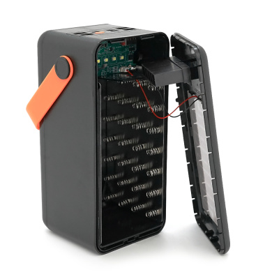 Power bank Voltronic S28 під 28х18650, Led display, Output: 22.5W, 3 кабелі (Micro-USB, Type-C, Lightning), PVC, ліхтар, Black, BOX