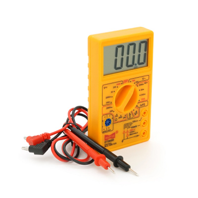 Мультиметр HAOYUE DT-860D Вимірювання: V (AC/DC), A (DC), Ω, тест діодів, продзвонювання. Функції: Data Hold.