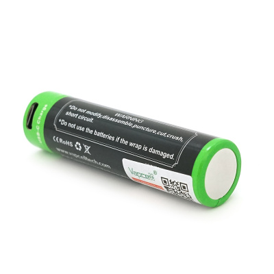 Акумулятор 18650 Li-Ion Vapcell P1838A, 3800mAh, 10A, 3.6V (2.5-4.2V), USB type-c, 2 шт. в упаковці, ціна за 1 шт