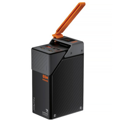 PowerBank FULLTECH PRIME 30000mAh, Input: (Type-C), Output: (USB, Type-C), PD65W+22.5W, індикація заряду, 0.600kg, Black, Box