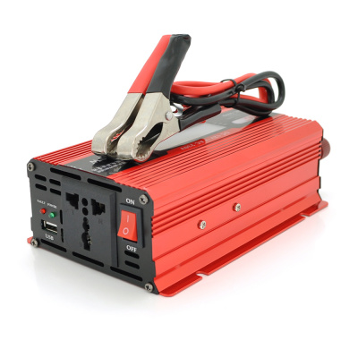 Інвертор напруги UKC+LCD, 500ВА(300Вт), 12/220V, approximated, 1 універсальна розетка, клем + крокодили