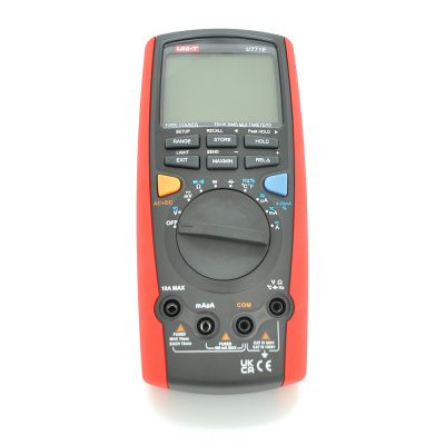 Мультиметр UNI-T UT71E Вимірювання: V, A), Ω, F, Hz, °C/°F, DUTY, 4-20мА, W (True RMS). Функції: Data Hold, Peak Hold, Min/Max, REL, продзвонювання