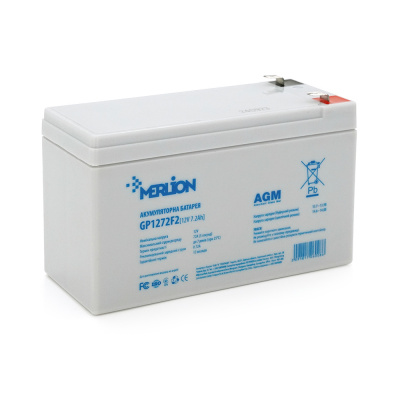 Акумуляторна батарея MERLION AGM GP1272F2B 12 V 7,2 Ah ( 150 x 65 x  95 (100) )  White Q10