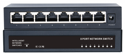 Комутатор Merlion MG1008 8 портів Ethernet 10/100/1000 Мбіт/сек. метал DC 5V 2А. Блок живлення у комплекті