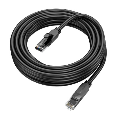 Патч-корд литий Borofone BUS01, UTP, RJ45, Cat.6, 5m, чорний, Cu (мідь)