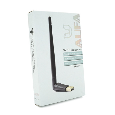Бездротовий мережний адаптер Wi-Fi-USB AUFA W114, 802.11bgn, 150Mbps, 2.4GHz, WIN7/8/10/11/MAC/LINUX, Blister