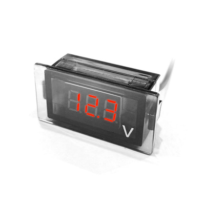 Цифровий вольтметр DY-R, діапазон вимірювань 12-24V, 49x18x26 mm, Red