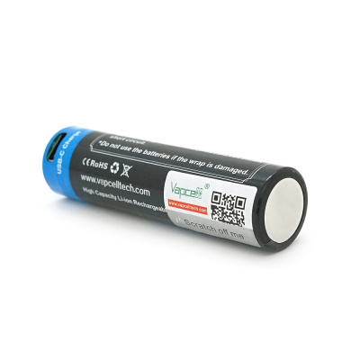 Акумулятор 18650 Li-Ion Vapcell P1840A, 4000mAh, 10A, 3.6V (2.5-4.2V), USB type-c, 2 шт. в упаковці, ціна за 1 шт