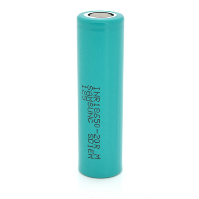 Акумулятор Li-Ion 18650 Samsung INR18650-20RM(4), 2000mAh, 22A, 4.2/3.7/2.5V, GREEN, 2 шт в упаковці, ціна за 1 шт