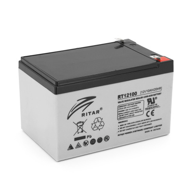 Акумуляторна батарея AGM RITAR RT12100, Gray Case, 12V 10.0Ah ( 151 х 65 х 111 (117 ) ) Q10