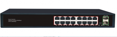 Комутатор Merlion MG1016S 16 портів RJ45 Ethernet + 2 SFP 10/100/1000 Мбіт/сек. метал AC220V.