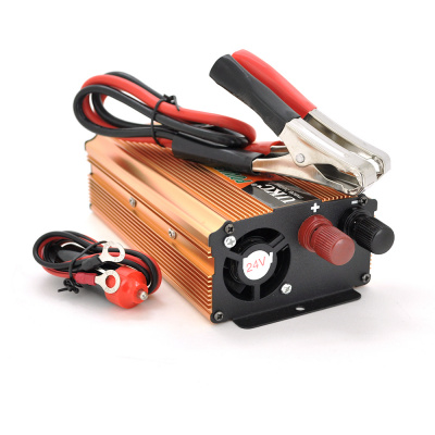 Інвертор напруги UKC, 1000ВА(600Вт), 24/220V, approximated, 1 універсальна розетка, клеми + крокодили