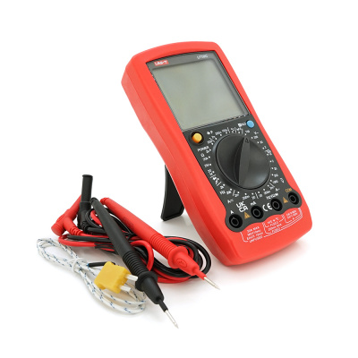 Мультиметр UNI-T UT58C Вимірювання: V (AC/DC), A (AC/DC), Ω, C, °C/°F. Функції: Data Hold, продзвонювання, тест діодів/транзисторів.