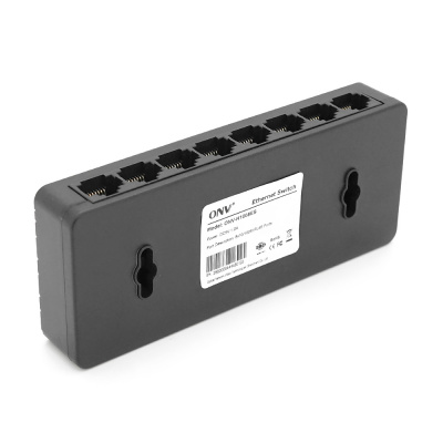 8ми портовий Ethernet комутатор ONV-H1008ES у чорному корпусі, 8*100Мб портів, 5В 1Ач, 132×55×23.9мм