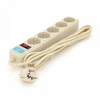 Мережевий подовжувач ТМ LOGA, 220В, 8,2А, 5 розеток, мод.L-902, 1,8м, 3х075, білий/бежевий Q40