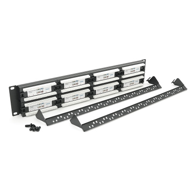 Патч-панель 48 порту UTP DUAL кат 6Е 19" 2U не екранована чорна Q20