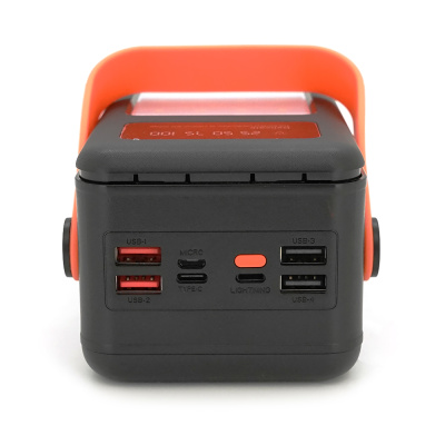 Power bank Voltronic S21 під 21х18650, Led display, Output: 22.5W, 3 кабелі (Micro-USB, Type-C, Lightning), PVC, ліхтар, Black, BOX