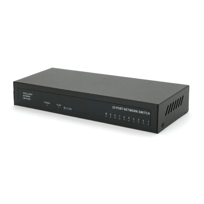 POE комутатор Merlion 8 POE 10/100 + 2 RJ45 10/100 зовнішній блок живлення 52V 1,85A