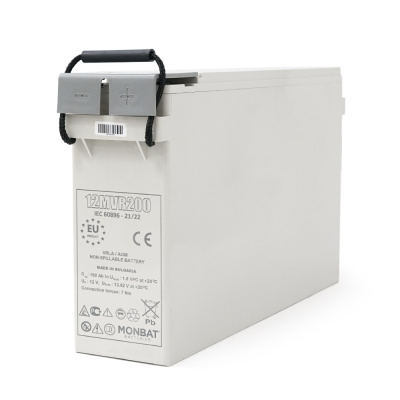 Акумуляторна батарея MONBAT FRONT TERMINAL 12MVR200 AGM 12V/200 Ah, 555x125x316 мм, 59.2 кг