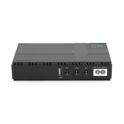 ДБЖ UPS-36W DC1036-10 для роутерів/комутаторів/PON, 5/9/12V, 10400мAh(4*2600MAh), USB 3.0, Black, BOX