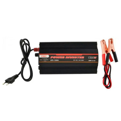 Інвертор напруги UKC 1300ВА(650Вт)+CHARGE 10A, 12/220V approximated, 1 універсальна розетка, Box