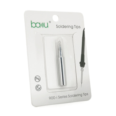 Жало для паяльника BAKKU BK-900M-T-2.4D,silver, 4*6.3mm, мідь, гальванічне покриття, висока теплопровідність, швидке нагрівання, перо широке