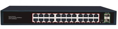 Комутатор Merlion MG1024S 24 портів RJ45 Ethernet + 2 SFP 10/100/1000 Мбіт/сек. метал AC220V.