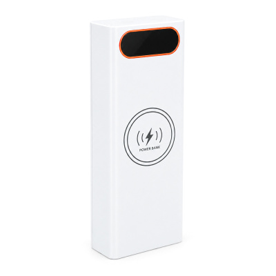 Power bank Voltronic L20 під 20х18650, Wireless charging, Digital display, Output: 22.5+15W, USB+USB-C, PVC, ліхтар, White, BOX