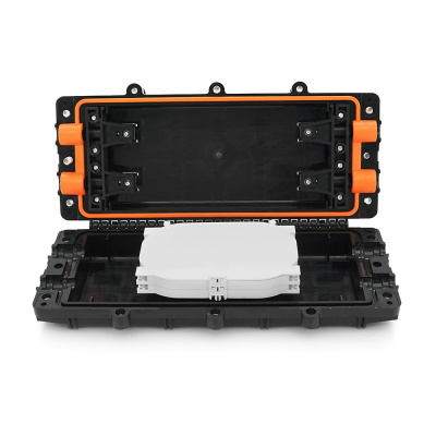 Муфта оптична Merlion ML-OP-F008-48C, герметична, 4 введення, до 2-х касет, до 24 зварок, матеріал PC