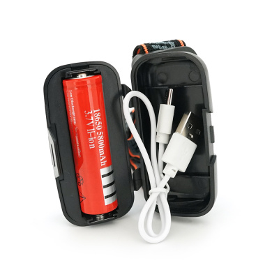 Налобний Ліхтарик KX-213, 3 режими, COB, корпус-пластик, водостійкий, 18650 акумулятор, USB кабель, BOX