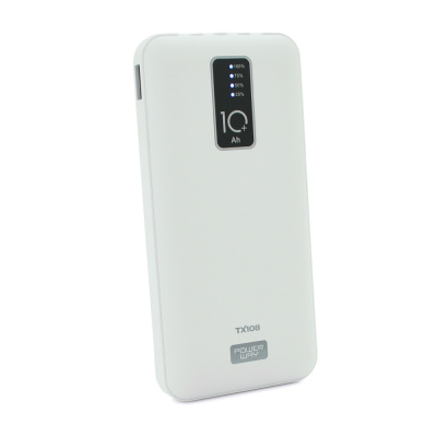 Powerbank TX-108 10000mAh, кабеля USB: Micro, Lighting, Black, (270g), Blister