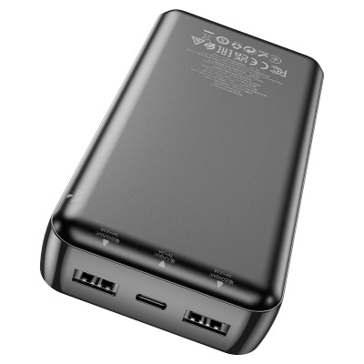 Power Bank HOCO J100A 20000mAh, USB+Type-C, 2A, Black, 0.470kg, Box
