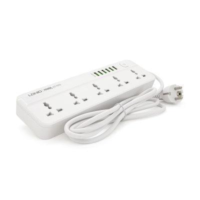 Мережевий фільтр LDNIO SС5614, 5 Розеток + 6 USB, 2 м, перетин 3х0, 75мм, White, Box