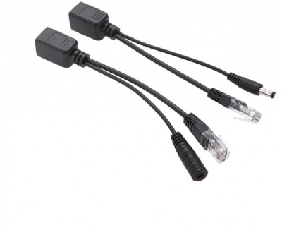 POE інжектор пасивний (пара) 802.3at (30Вт) з портами Ethernet 10/100Mbps, black, OEM Q50