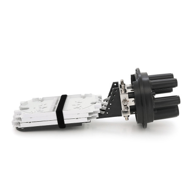 Муфта оптична Merlion ML-OP-F106H-144C, герметична, 5 вводів, до 6-ти касет, до 144 зварок, матеріал PP